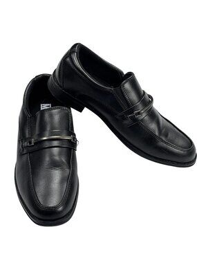 Spencer Black Loafers With Metal Accent Size 4M All Man-Made Materials Slip-On